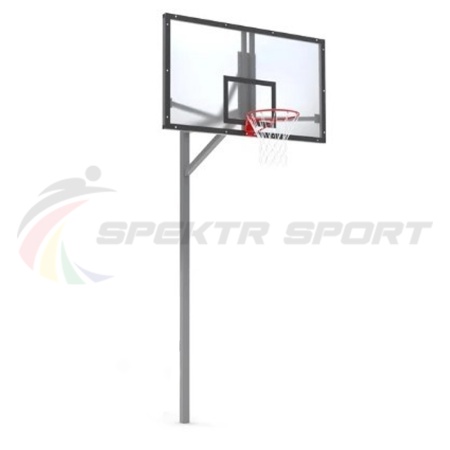 Купить Стойка баскетбольная уличная упрощенная со щитом из оргстекла, кольцом и сеткой SP D 412 в Пудоже 