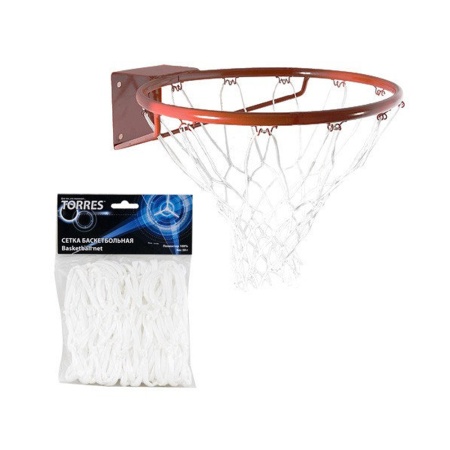 Купить Сетка баскетбольная Torres, нить 4 мм, белая в Пудоже 