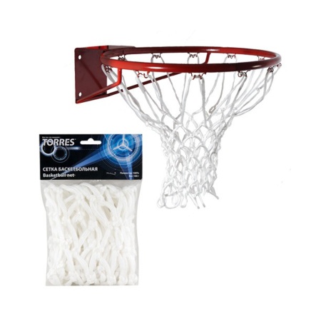 Купить Сетка баскетбольная Torres, нить 6 мм, белая в Пудоже 