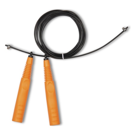 Купить Скакалка высокооборотная Кроссфит стальной шнур в оплетке 2.9 м чёрно-оранжевая в Пудоже 